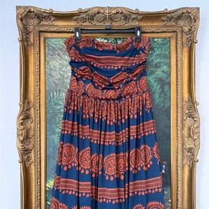 Anthropologie Girls of Savoy Oxidized Medallions Midi Dress Size L